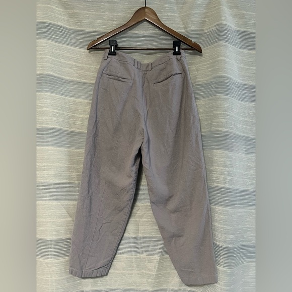 Evam Eva Linen-Cotton Tapered Trouser — Mauve Gray — Size 1 - Picture 3 of 7